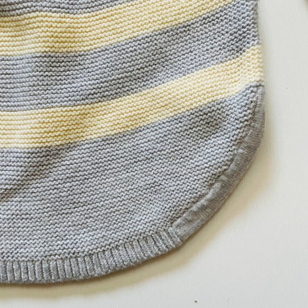 J. Jill Sweater TALL LONG Stripe Knit Thermal Crewneck Yellow Grey Cotton Tunic - Picture 4 of 8